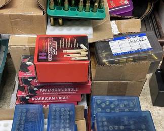 Ammunition, Brass Cases & Loading Blocks Lot