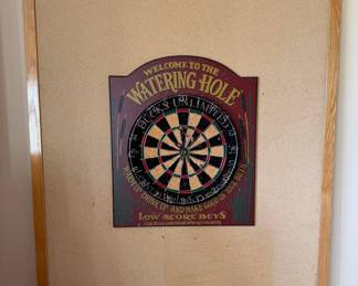 Ducks Unlimited Dartboard in Wood Cabinet