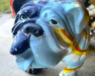 Ferris State Bulldog Painted Mascot Statue
