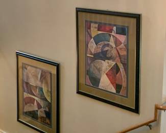 very large framed abstract geometric fine art prints by Richard Hall