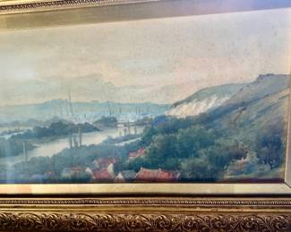 Original framed  landscape by Scottish artist (1849-1933)  He was known for his depictions of rural and coastal scenes.  This oil on board is  dated 1892 and this painting came from Sir David Murray's height of his artistic talents. 