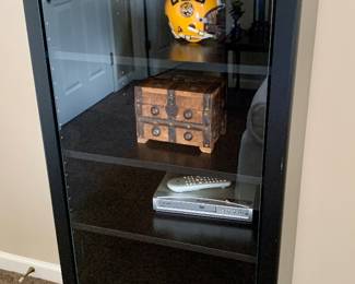 black media display cabinet