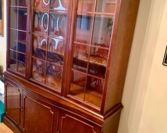vintage china cabinet with bubble glass--pretty