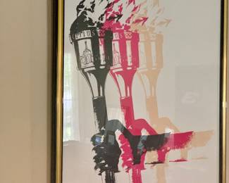 framed 1984 Los Angeles Olympic commerative poster