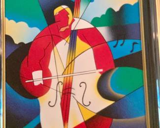 framed Cubist painting by C Ryan