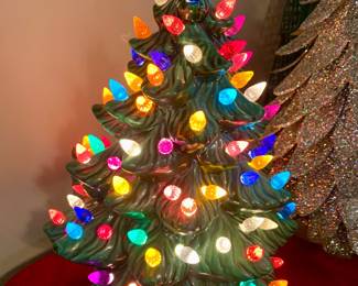 lighted vintage ceramic Christmas tree