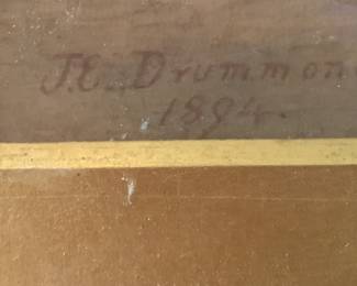 J E Drummond signature of this 1894 watercolor