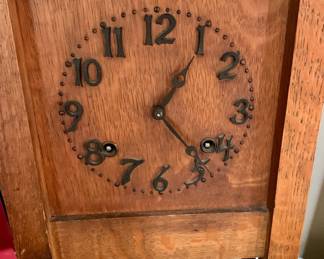 Antique Sessions8 Day Quartersawn Oak Mission Arts and Crafts Mantel Cl