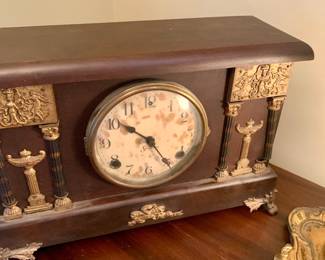 Sessions Victorian style pillar column mantel clock--dating from late 19th c