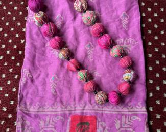 Silk Kantha necklace