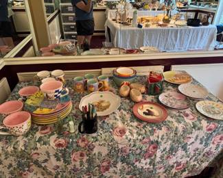 Whimsical plates and mugs