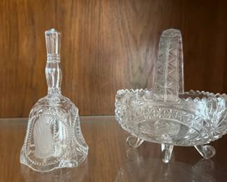 Item40 PressedGlassBellAndBasket