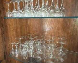 Etched Crystal Wine Goblets