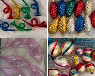Vintage mercury glass ornaments