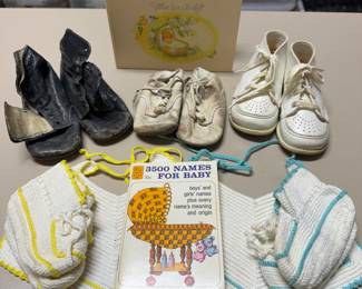 Sweet collection of vintage baby items