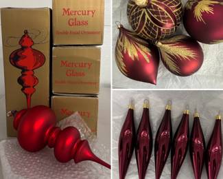 Dept 56 mercury glass and Polish glass ornaments
