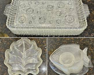Vintage Glass Trays & Snack Plates