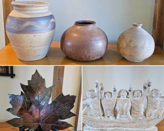 clay pottery vessels and other home decor