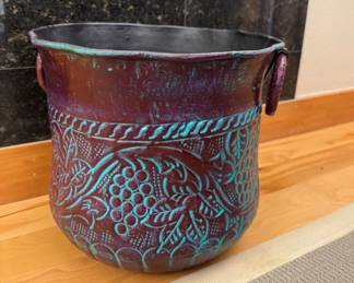 Large decorative metal bucket