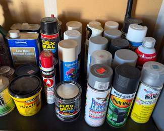Lots of spray paint to choose from