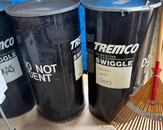 Large empty drums 