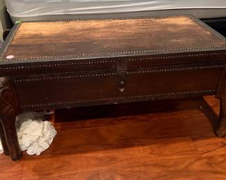 Elephant Adorned Coffee Table Storage