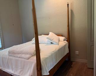 Light Wood Queen Post Bed