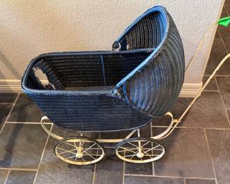 Wicker Baby Stroller, some damage