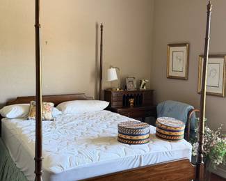 Dark Wood Queen Post Bed