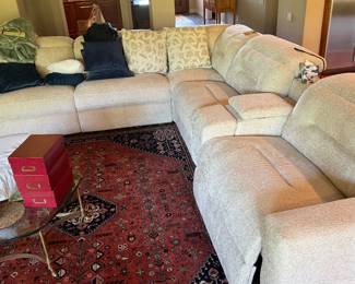 Large One Year Old Electric Recliner Sectional Couch