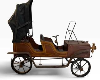 Vintage Handmade Wood  Metal Model Automobile