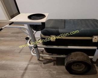 large cooler with fishing cart