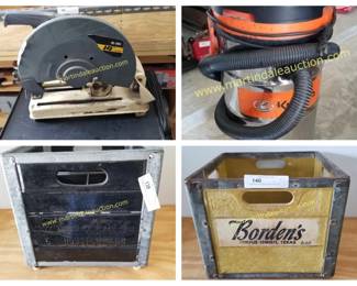 Metal cutoff, vacuum, crates