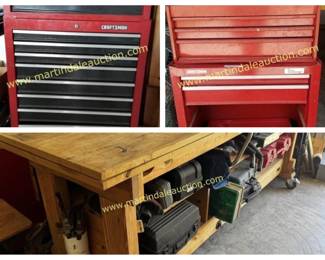 Tool boxes and large work bench
