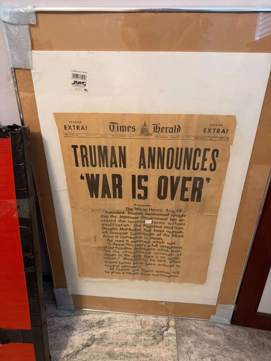 Original Newpaper under glass