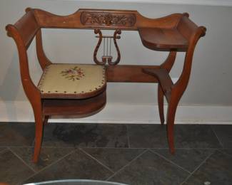 Vintage Harp Gossip Bench