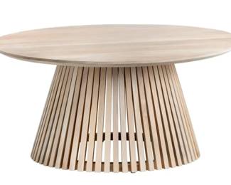 Crestview Collection San Bernadino Slated Wood Round Coffee Table