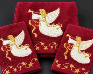Gail Sayles Embroidered Angel Towel Set β 3 Pc