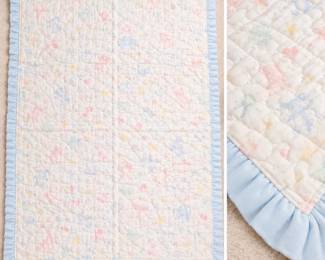 32" x 40" Vintage Quilt - Pastels