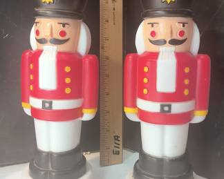 Pair Vintage Empire Nutcracker Soldier Blow Molds β 11"