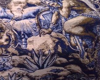 Large Woven Tapestry Throw β Mayan/Aztec Pyramid Design