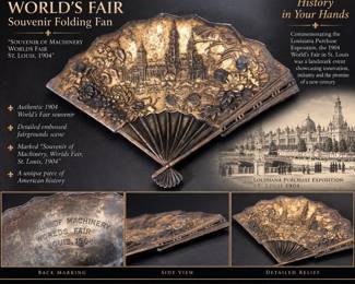 1904 St. Louis World's Fair Souvenir Folding Fan β Machinery Exhibit