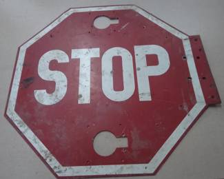 Vintage Folding Metal STOP Sign β Possibly School Bus