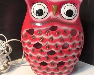 Retro Ceramic Owl Light-Up Lamp