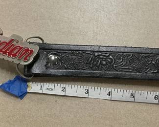 c. 1980 Indian Motorcycle "The Strong Survive" Buckle & Tooled Leather Belt