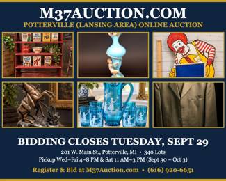 Potterville (Lansing Area) Online Auction – Bidding Closes Tuesday, Sept 29 – Pickup Wed–Sat, Sept 30–Oct 3
