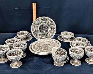 1940s Anchor Hocking Moonstone Opalescent 19-Pc Set
