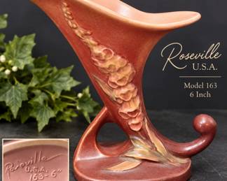 Roseville Pottery 163-6" Cornucopia Vase β As Is