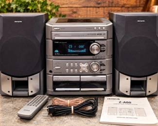 Aiwa Z-A60 3-CD Dual Cassette Stereo System with SX-ZA60 Speakers - Tested Working