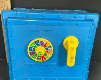 1988 Fisher-Price Count & Save Bank #6614 with Manual